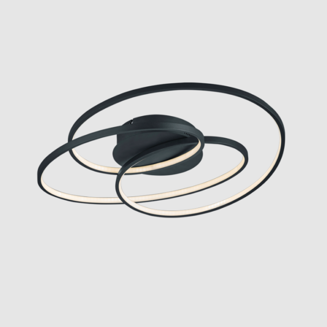 Spiralna czarna lampa sufitowa Gale LED o mocy 38,5 W