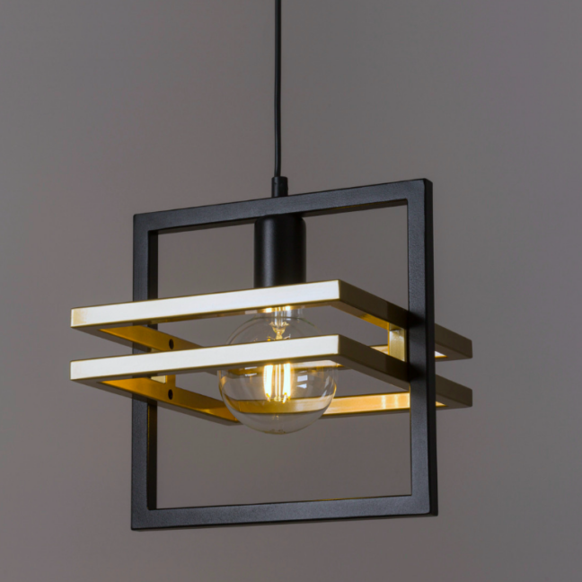Nowoczesna wisząca lampa HexaBlock w kolorze czarnym