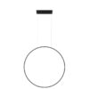 Czarna wisząca lampa Mirror o średnicy 60 cm, z wbudowanym oświetleniem LED i klasą szczelności IP44