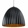 Wisząca czarna lampa Faselia z miedzianym wnętrzem do salonu