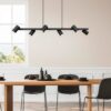 Czarna wisząca lampa Marley 6 w liniowej formie z tubami