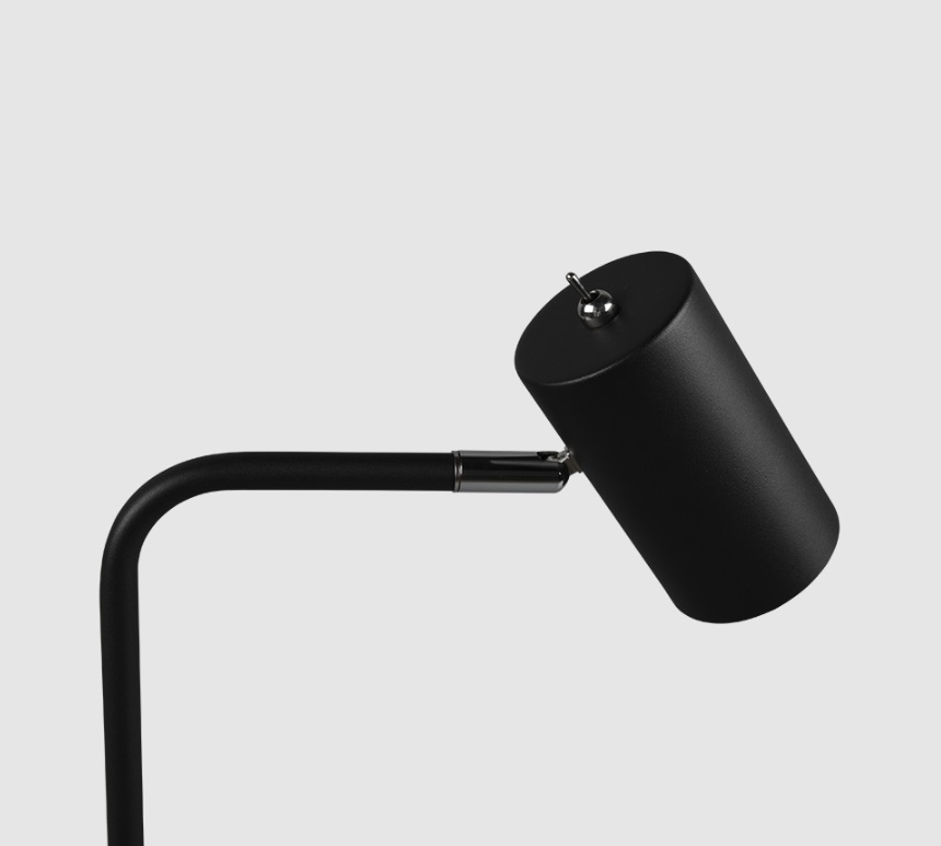 Czarna stołowa lampka Marley z regulowanym kloszem