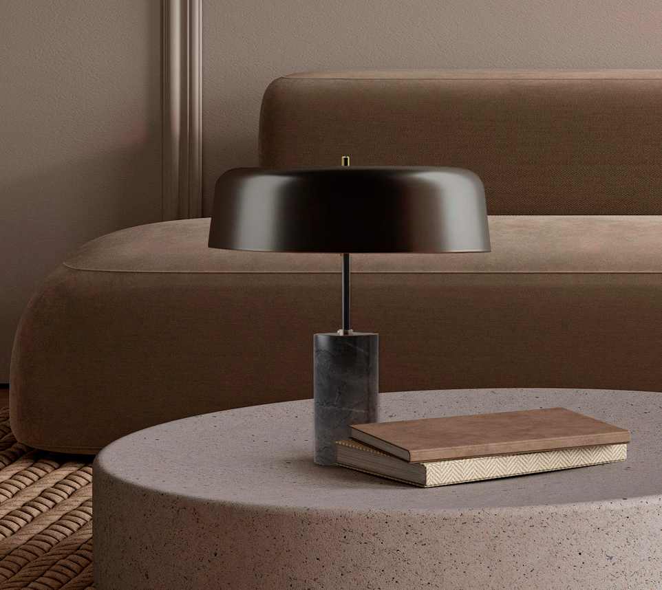 Elegancka lampa stołowa z marmuru Romina Robin idealna do salonu