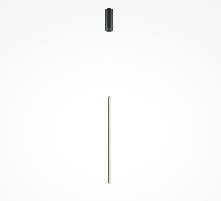 Czarna, wisząca lampa pionowa Halo LED 60 cm z bocznym oświetleniem