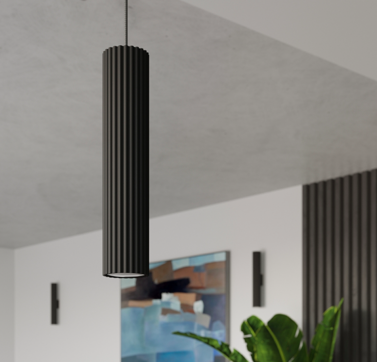 Nowoczesna wisząca tuba w kolorze czarnym nad wyspę Karbon