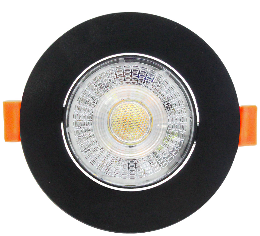 Czarne ruchome oczko LED Plus z możliwością regulacji mocy i barwy światła 3W, 5W, 7W