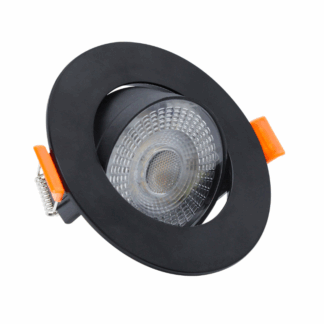 Czarne ruchome oczko LED Plus z możliwością regulacji mocy i barwy światła 3W, 5W, 7W