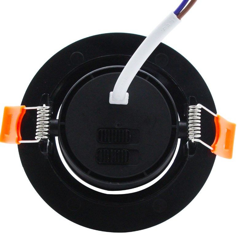 Czarne ruchome oczko LED Plus z możliwością regulacji mocy i barwy światła 3W, 5W, 7W