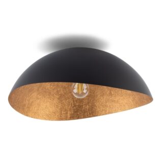 Nowoczesny plafon Velaris w kolorze czarno-miedzianym o średnicy 33 cm od Ardant Studio