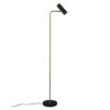 Czarno-złota stojąca lampa Marley do salonu z regulowanym kloszem