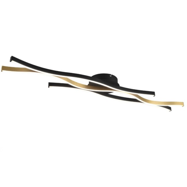 Czarno-złota lampa LED Blaze do sufitu o długości 107 cm i mocy 35W