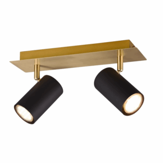Stylowa czarno-złota lampa sufitowa Marley 2 z regulowanymi reflektorami