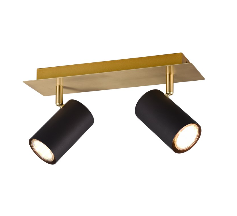 Stylowa czarno-złota lampa sufitowa Marley 2 z regulowanymi reflektorami