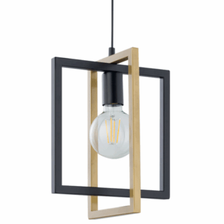 Industrialna lampa wisząca LoftBlock w czarno-złotym kolorze
