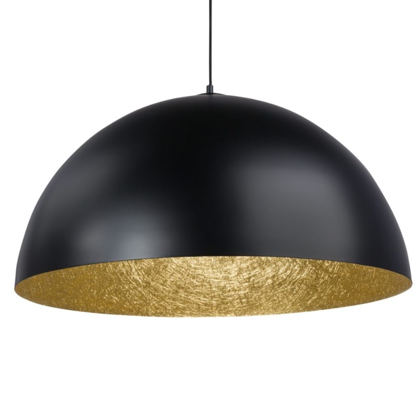 Nowoczesna lampa wisząca Sferoma 35 w eleganckim czarno-złotym wykończeniu
