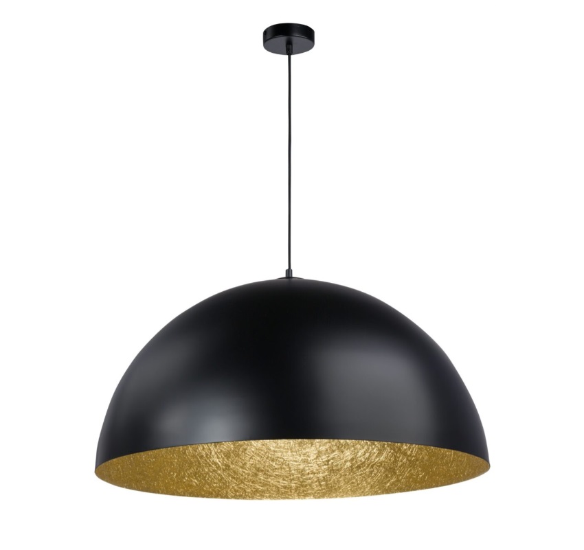 Nowoczesna wisząca lampa Sferoma 35 w eleganckim czarno-złotym wykończeniu