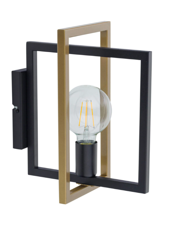 Czarno-złoty loftowy kinkiet LoftBlock od Ardant Studio