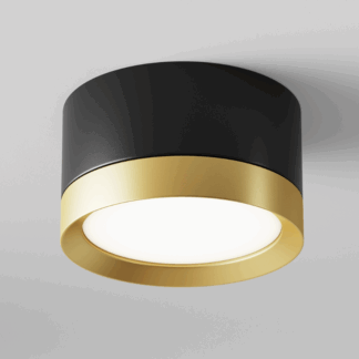 Czarno-złota powierzchniowa lampa sufitowa Hoop Maytoni