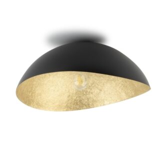 Czarno-złota lampa sufitowa Astris 33 do sypialni