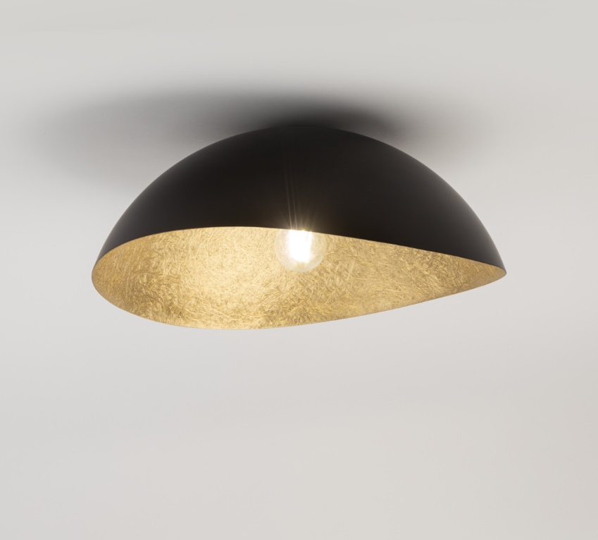 Czarno-złota lampa sufitowa Astris 33 do sypialni