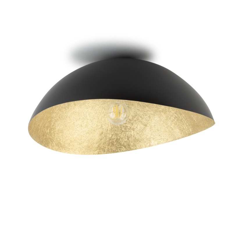 Czarno-złota lampa sufitowa Astris 33 do sypialni