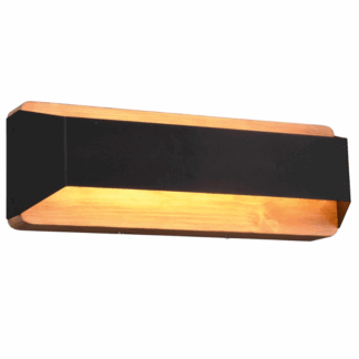 Czarny kinkiet Arino LED z drewna – subtelne oświetlenie pośrednie