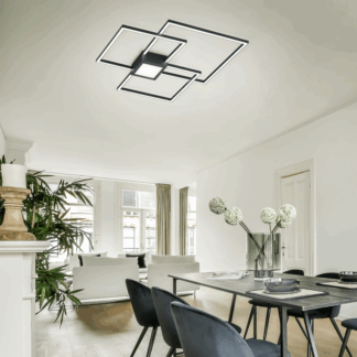 Antracytowy żyrandol LED Hydra 38W o geometrycznym kształcie