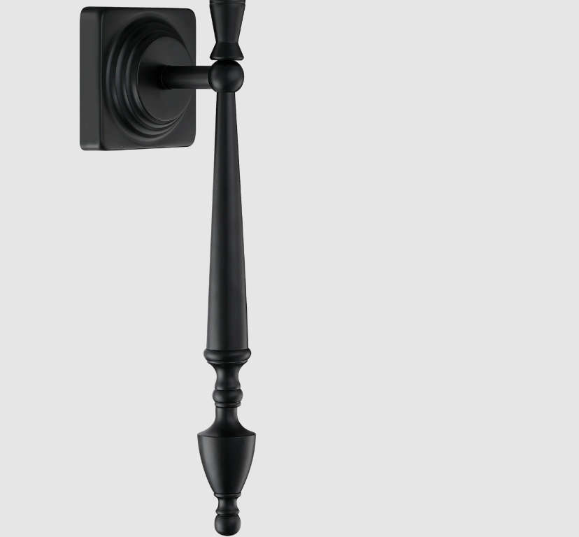 Czarny kinkiet w stylu Modern Classic Austin z białym abażurem