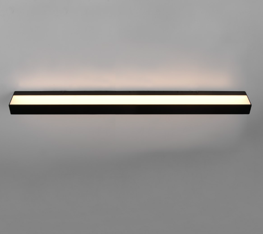 Czarny kinkiet LED Rocco 90 cm do lustra, wodoodporny IP44