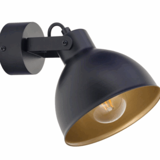 Czarny industrialny kinkiet IronCube w nowoczesnym stylu