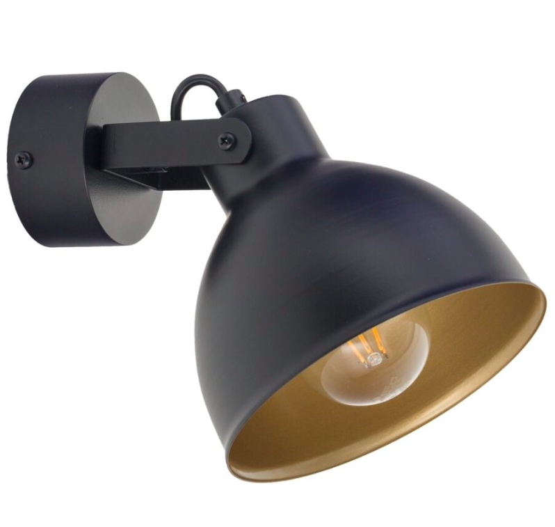 Czarny industrialny kinkiet IronCube w nowoczesnym stylu