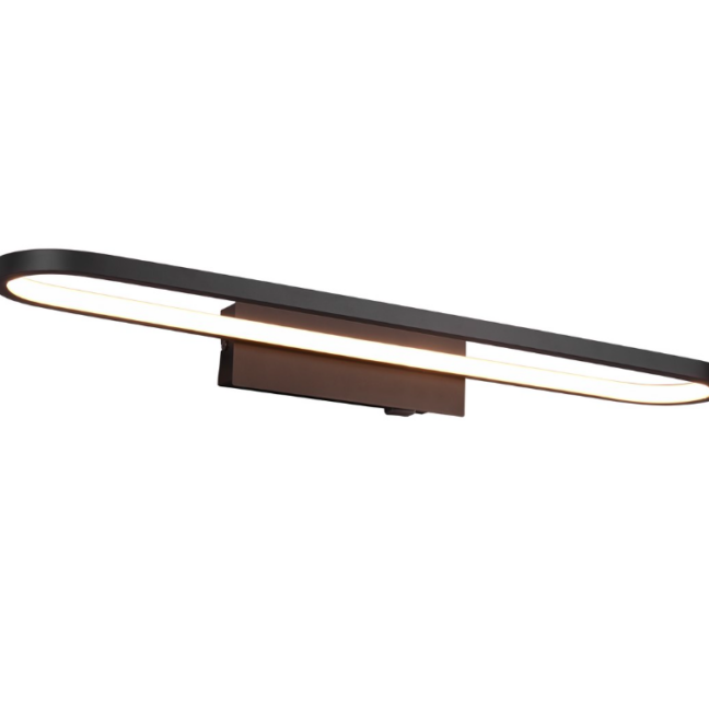 Czarna lampa ścienna LED Gianni 60W do łazienki, 22W, IP44