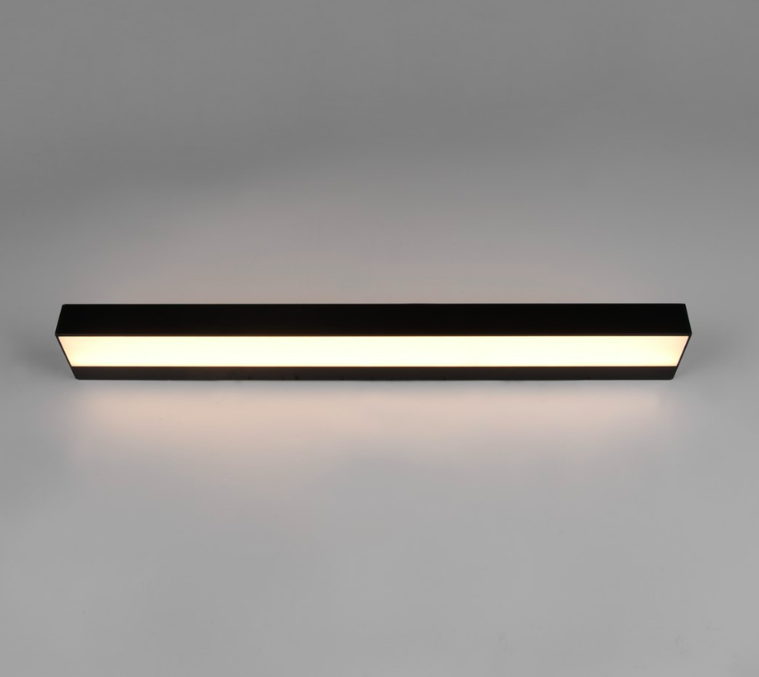 Czarny kinkiet Rocco LED o długości 60 cm i klasie szczelności IP44, świecący w górę i w dół