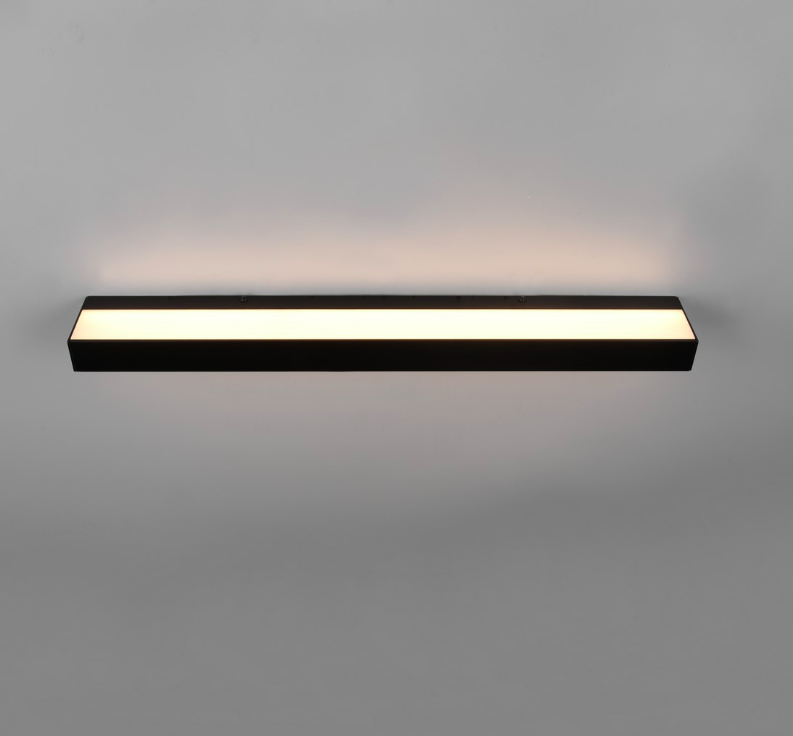 Czarny kinkiet Rocco LED o długości 60 cm i klasie szczelności IP44, świecący w górę i w dół