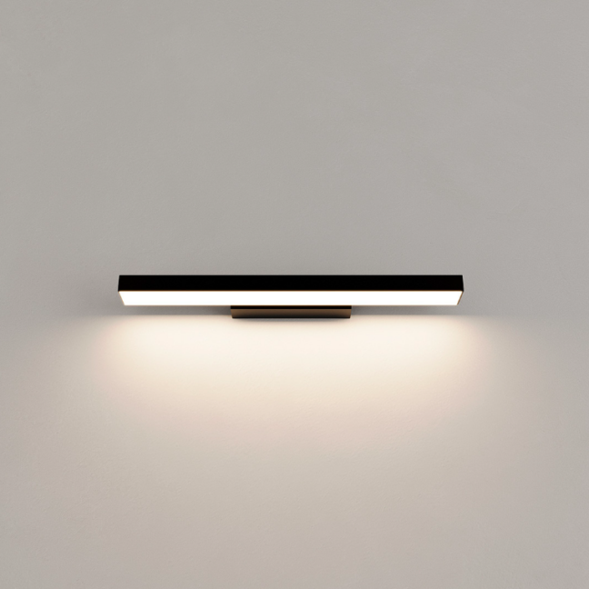 Czarny kinkiet Aqua LED CCT IP44 o długości 42 cm, idealny nad małe lustro