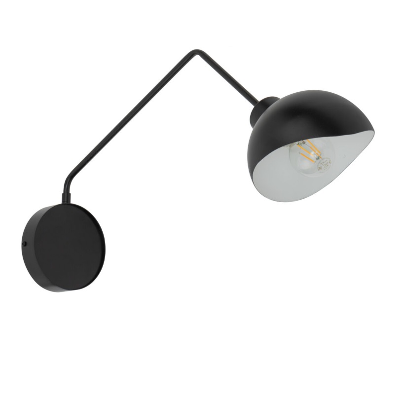 Czarny skandynawski kinkiet Nyxa z regulowanym ramieniem