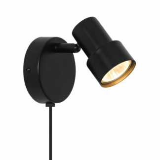 Ruchomy reflektor ścienny Boston w kolorze czarnym – regulowany kinkiet