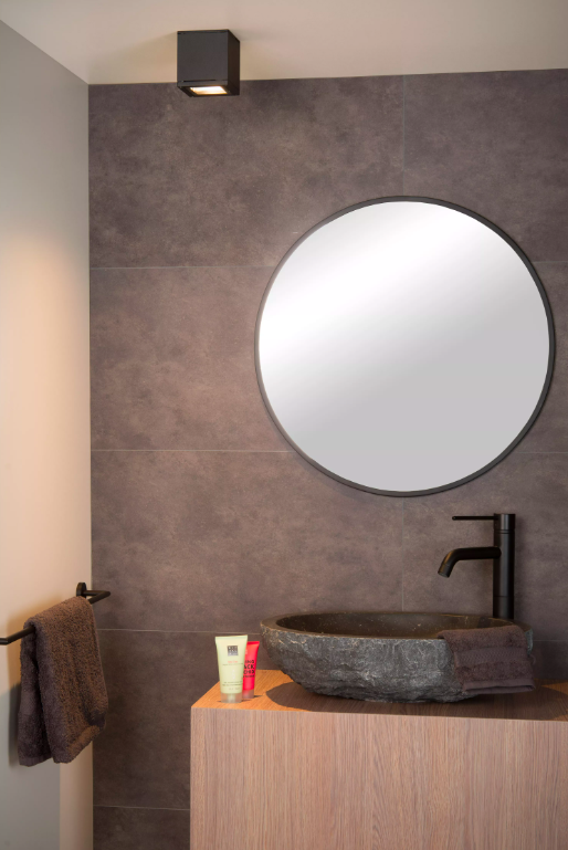 Aven - czarna kwadratowa oprawa sufitowa typu spot, IP65