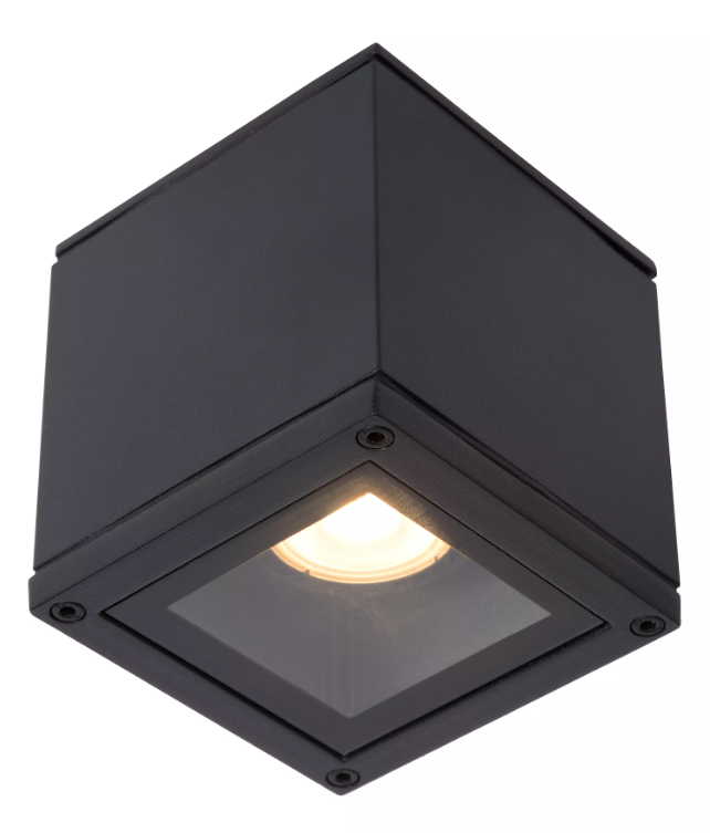 Aven - czarna kwadratowa oprawa sufitowa typu spot, IP65