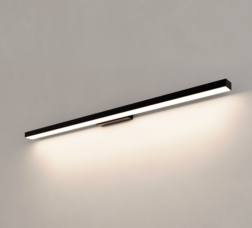 Czarny nowoczesny kinkiet łazienkowy Aqua LED CCT IP44 o długości 92 cm