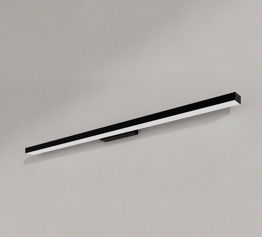 Czarny nowoczesny kinkiet łazienkowy Aqua LED CCT IP44 o długości 92 cm