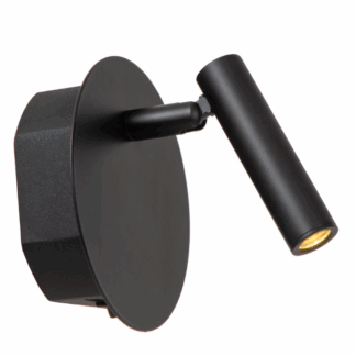 Mały czarny kinkiet LED Jolijn z USB-C i regulowaną tubą