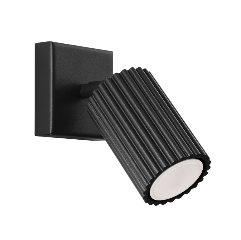 Nowoczesny czarny kinkiet Karbon z regulowaną tubą