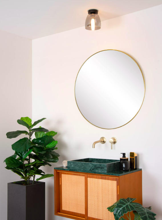 Plafon Tyler w kolorze czarnym z szarym szkłem i klasą szczelności IP44