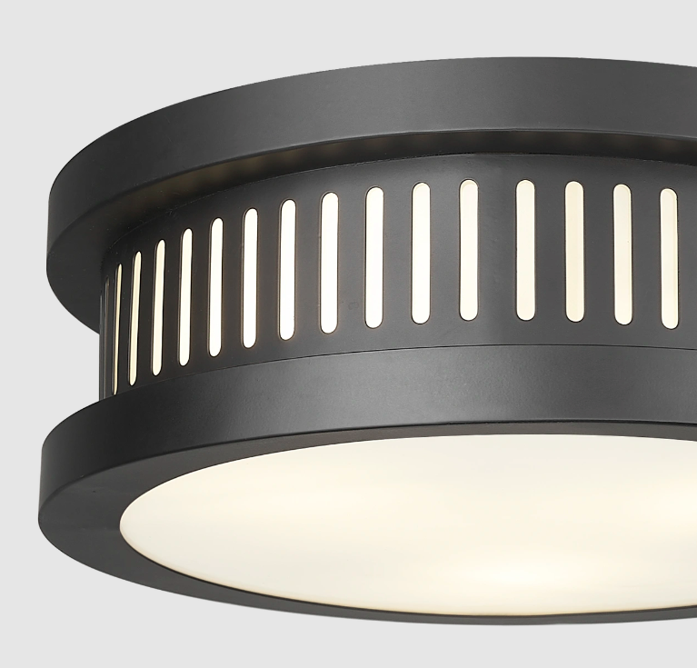 Czarna szklana lampa sufitowa Funchal do łazienki, odporna na wilgoć IP44