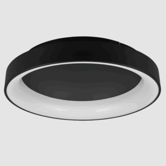 Czarna lampa sufitowa LED Girona 60 – 48W z pilotem i możliwością regulacji oświetlenia