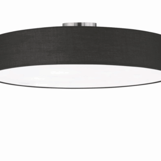 Czarny plafon Hotel o średnicy 65 cm z abażurem w klasycznym stylu do sypialni