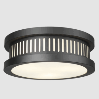 Czarna szklana lampa sufitowa Funchal do łazienki, odporna na wilgoć IP44