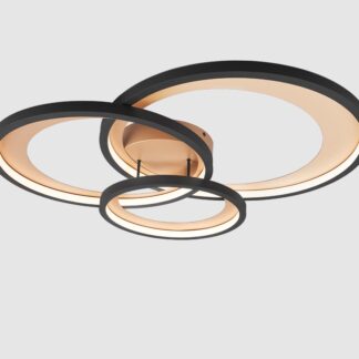 Nowoczesny czarny plafon Granada 3 LED 36W w formie pierścieni