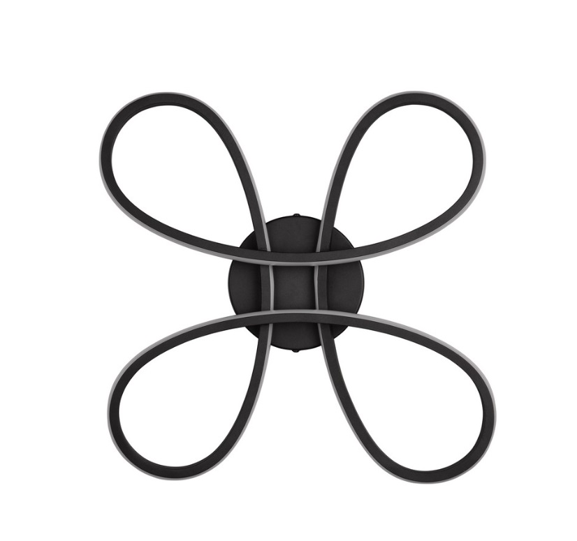 Czarny sufitowy plafon LED FLY o mocy 22W i średnicy 40 cm